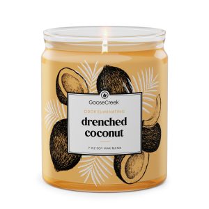 Drenched Coconut Odor Eliminating 7oz Single Wick Candle